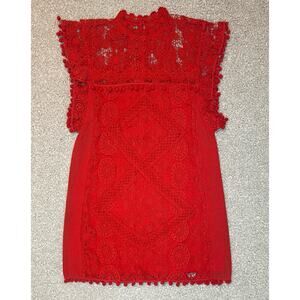 Tularosa Elba Clayton in Cayenne-Pom Pom‎ Tunic Dress from Revolve. Small